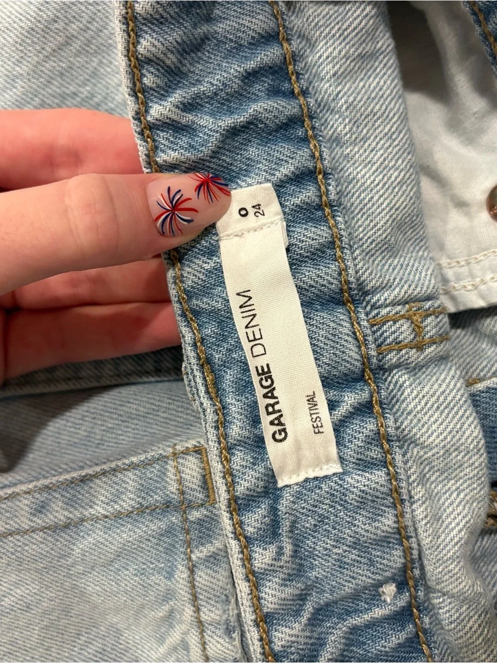 Garage Light Blue Distressed Denim Shorts